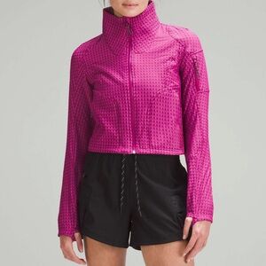 lululemon athletica water-repellent grid fleece hiking jacket